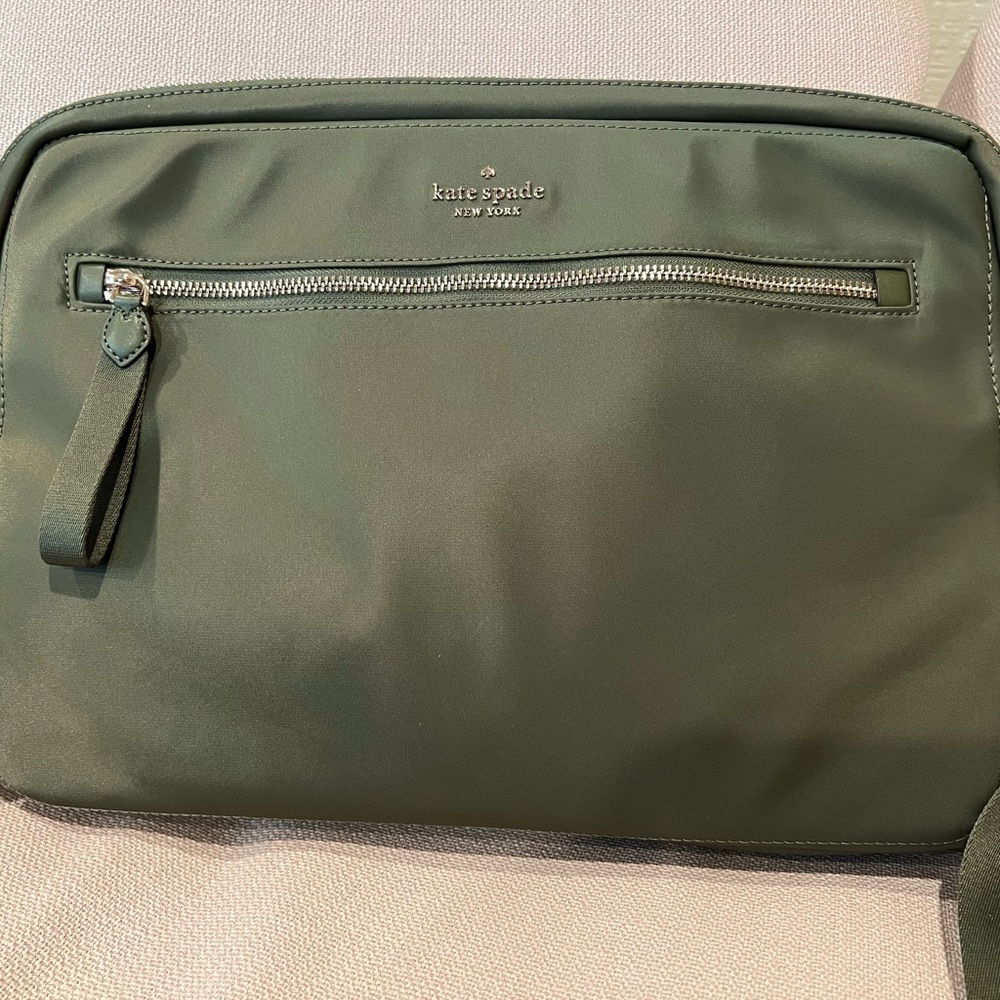 New Kate Spade The Little Better Laptop sleeve with strap Nylon, Olive green